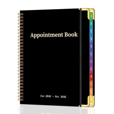 Imagem de Agenda de compromissos 2025-2026 - Agenda diária por hora das 7h às 22h, calendário semanal e mensal de horários de julho de 2025 a junho de 2026, 23 x 28 cm - preto violeta, 52 folhas/pacote, (verde