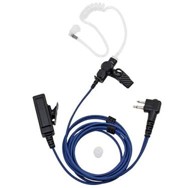 Imagem de Fone de ouvido PTT para Motorola 2 Way Radio CP200 CP185 CP200D GP300 CLS1110 CLS1410 da abcGoodefg, Acoustic Tube Earpiece with Blue Line