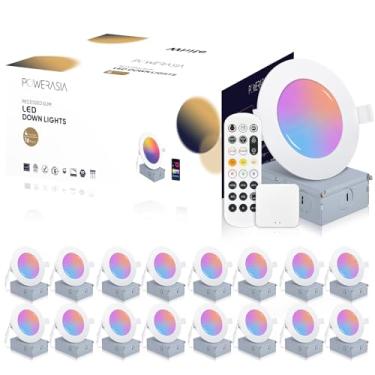 Imagem de Pacote com 16 iluminação embutida inteligente de 10 cm, iluminação embutida LED ultrafina 9W 700LM com caixa de junção, compatível com Alexa/Google Assistant, hub incluído - ETL e Energy Star