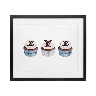 Imagem de Stupell Industries Impressão emoldurada de cupcake de padaria de luxo trio preta sob vidro por Amanda Greenwood, 33 x 40