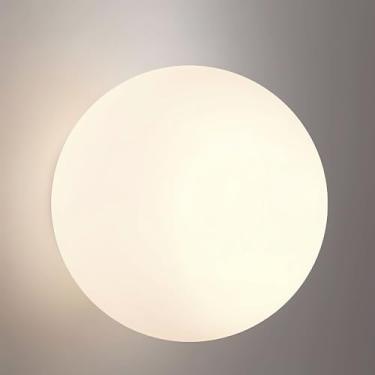 Imagem de LLdshun Arandelas de parede Globo Moderno Luminária de Vidro Branco Abajur Lâmpadas de Teto Decorativas Interiores Luzes de Teto Criativas para Sala de Estar Escadas Quarto Corredor Banheiro Bedsid