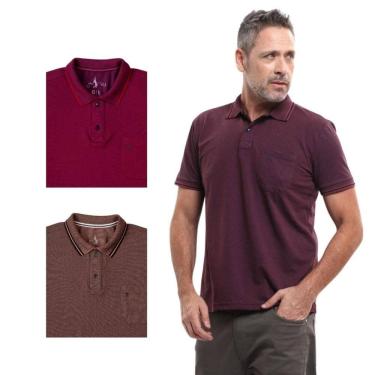 Imagem de Kit 3 Camisa Polo Masculina Pique Premium com Bolso Casual