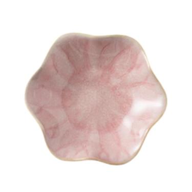 Imagem de UGPLM Tigela para chaves, suporte para colheres em formato de flor, descanso para colheres, prato para anéis, bandeja de cerâmica para bugigangas para, Rosa