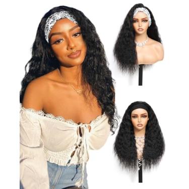 Imagem de ALLKAN Peruca de cabelo humano super ondulado 61 cm nenhuma peruca frontal de renda feita à máquina, sem cola, sem cola, cabelo ondulado, perucas para mulheres negras, cabelo humano, cor natural