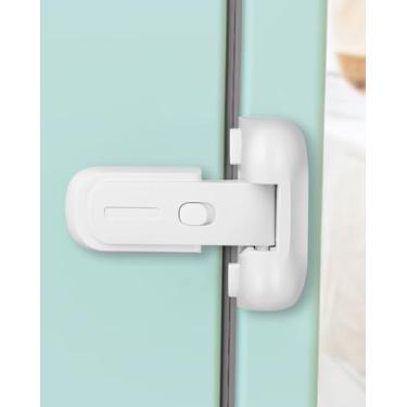 Imagem de Qinzcp Trava de geladeira atualizada à prova de segurança para bebês para manter a porta fechada, à prova de crianças, geladeira/freezer para crianças e crianças, sem necessidade de ferramentas ou