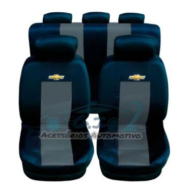 Imagem de capa para banco de carro em couro cor preto/cinza omega 2009 - gj aces