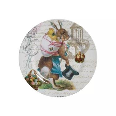 Imagem de Conjunto com 6 Pratos de Sobremesa Easter Vintage Pascoa Ø21cm - Allea