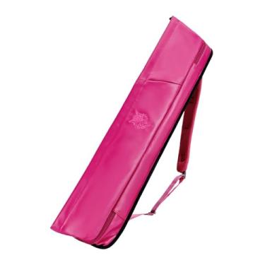 Imagem de KiBcsLic Bolsa de ombro para armazenamento de tacos, transversal, prática e confortável, bolsa protetora à prova d'água para acessórios de bilhar e viagem, Rosa Vermelha