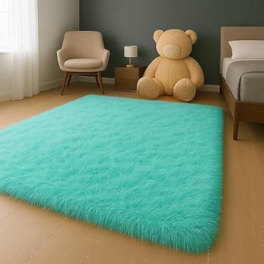 Imagem de Tapete Felpudo Para Sala E Quarto 1,00 x 1,50(AZUL TIFFANY)