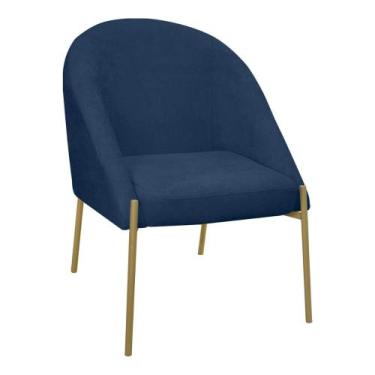 Imagem de Banqueta Poltrona Lua Pé Metal Bouclê Ideal Para Sala Penteadeira Ou S