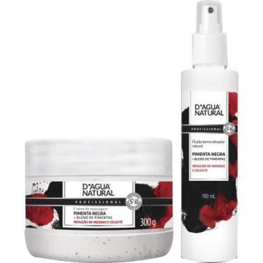 Imagem de Kit termoativo creme de pimenta negra 300G fluido 190ML dágua natural 