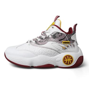 Imagem de Bolognifi Botas de treinamento esportivas práticas para tênis basquete masculino cano alto antiderrapante Equipamento de basquetebol(Purple-a,42 BR)