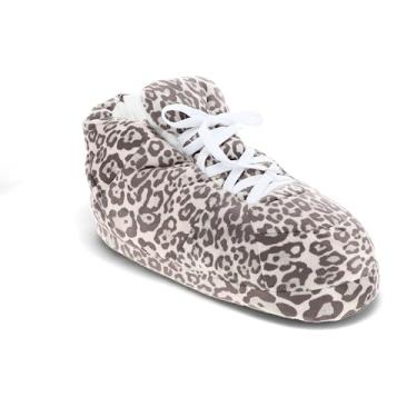 Imagem de Happy Feet Pantufas padrão para homens, mulheres e crianças – sapatos femininos, presentes para mulheres, como visto na regata tubarão – Chinelos de casa grandes para mulheres com sola de borracha