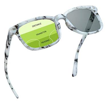 Imagem de YEIN Óculos presbiopicos multifocais progressivos, óculos de sol cinza fotocrômicos, ampliação de 0,00/+1,00 para homens/mulheres, Mármore, 0/+1.50