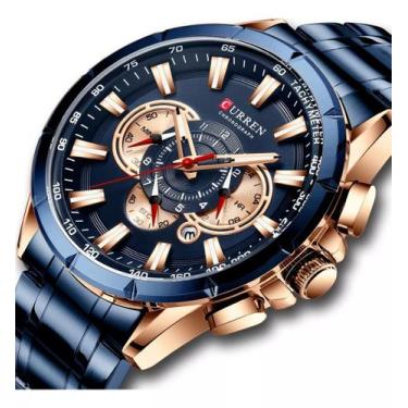 Imagem de Relógio Masculino Curren 8363 Azul Aço