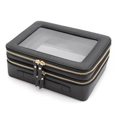 Imagem de Organizador de maquiagem Aveniee XL Clear Double Layer com suporte de 