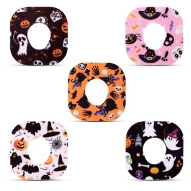 Imagem de 25un. Patches Sensor de Glicose Halloween para Dexcom G7, Adesivos Overpatch Impermeáveis Respiráveis CGM Monitor com 5 Designs Assustadores