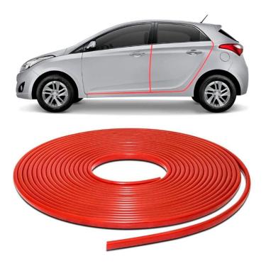 Imagem de Protetor Bordas De Veiculo Universal Carro Vermelho-10 Metro
