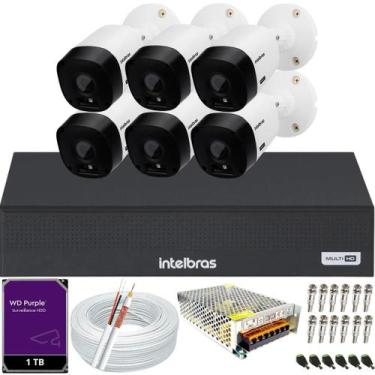 Imagem de Kit 6 Câmeras Intelbras HD 720p VHL 1120B DVR 1108c HD 1TB