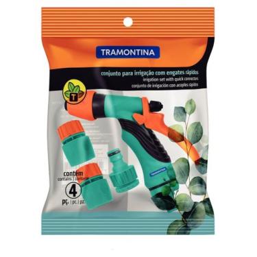 Imagem de Conjunto para Irrigação Tramontina com Engates Rápidos e Hidropistola 