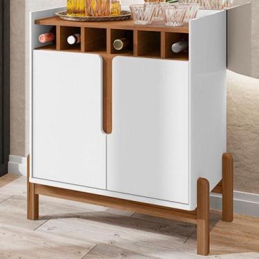 Imagem de Bar Paraíba 2 Portas Branco/Cedro - Pnr Móveis, Branco, Moderno