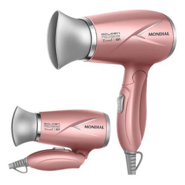 Imagem de Secador De Cabelos Mondial Travel Golden Bivolt Sc-47-gr Rosê Portátil