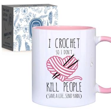 Imagem de Presentes engraçados de crochê para amantes de tricô, suprimentos de crochê para amantes de crochê, filha, namorada, melhor amigo, presente de tricô para aniversário, Natal, elefante branco