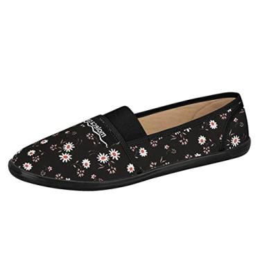 Imagem de Alpargata Moleca Tecido Floral Lona Feminina - Preto - 36