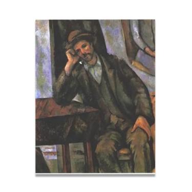 Imagem de LKXGRRSFG Homem fumando um cachimbo Paul Cézanne impressão em tela inspirada no outono arte moderna presente pai 11,20 x 39 cm sem moldura