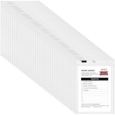 Imagem de Nezyo Bolsos apagáveis a seco, porta-bilhetes de trabalho de plástico, bolsos de loja, bolsos para pedidos, mangas transparentes, pastas, mangas de plástico, material de professor de papel para sala