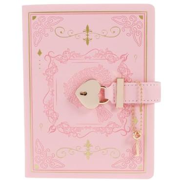 Imagem de FALESOUL Diário com cadeado, diário vintage para mulheres e meninas, 288 páginas com bordas douradas, capa dura em forma de coração, diário de senha para mulheres e meninas adolescentes com caixa de