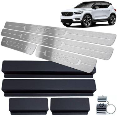 Imagem de Soleiras de Portas Volvo XC40 2018 A 2020 Aço Inox Prata