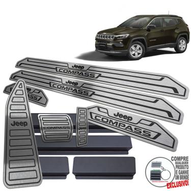 Imagem de Pedaleira + Soleira + Descanso Preto Jeep Compass 2022