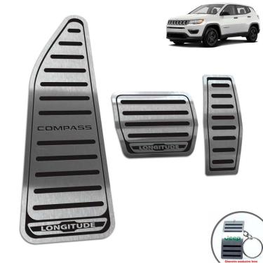 Imagem de Descanso + Pedaleira Aço Inox Jeep Compass Longitude Preto