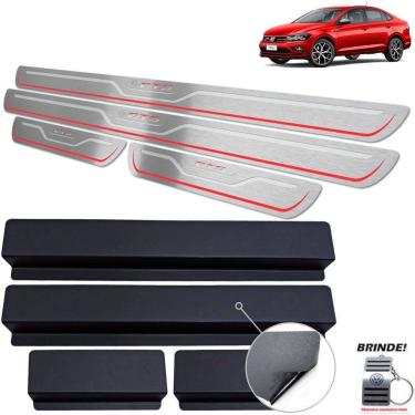 Imagem de Soleira Gravação em Prata Baixo Relevo Aço Inox Virtus Gts