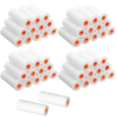 Imagem de Pacote com 50 rolos pequenos de tinta de espuma de 10 cm, mini capas de rolo de pintura, rolo de espuma de alta densidade, rolos de tinta pequenos para todas as superfícies planas, adequados para