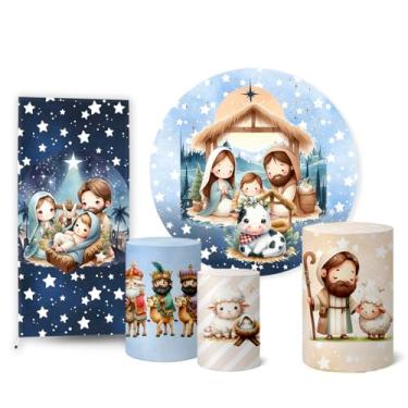 Imagem de Trio Capas Cilindro + Painel Sublimado + Painel Lateral Natal (K2HAL0098)