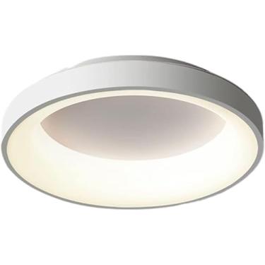 Imagem de Lustre de teto industrial redondo com três cores de escurecimento, moderno e fino, luminária embutida de LED para quarto, restaurante, iluminação de estilo nórdico com economia de energia