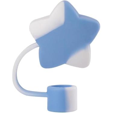 Imagem de Tampa de cobertura de canudo de estrela de silicone para copo, topo em forma de estrela compatível com copo Stanley de 10 mm e 850 g, acessórios de tampas de canudo reutilizáveis, topo bonito para
