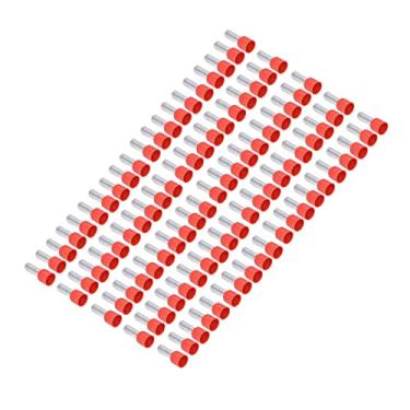 Imagem de ZJchao Terminal de Tubo Isolado, Terminal de Crimpagem de Fio, 100 Peças, Conector de Cobre Redondo, Vermelho para Fio Elétrico 8awg E10-12