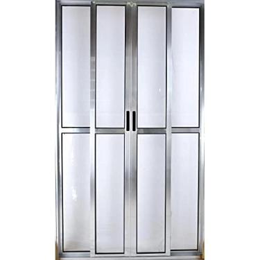 Imagem de Porta balcão 4 folhas 2,10x1,50 LINHA 20 COM TRINCO no alumínio brilhante