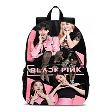Imagem de Mochila Escolar K-pop Novidade Bolsa Feminina Black Pink-Unissex