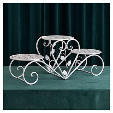 Imagem de Suporte de bolo, exibição de placa de bolo, giratório, suporte de frutas para bolo, bandeja de exibição de bolo multicamadas grande suporte de janela de malha de três camadas mesa de sobremesa de