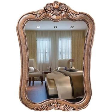 Imagem de Espelho cosmético espelho de maquiagem europeu para pendurar na parede espelho de banheiro mesa de vestir beleza espelho de maquiagem espelho de parede quarto casa espelhos de vaidade montados na