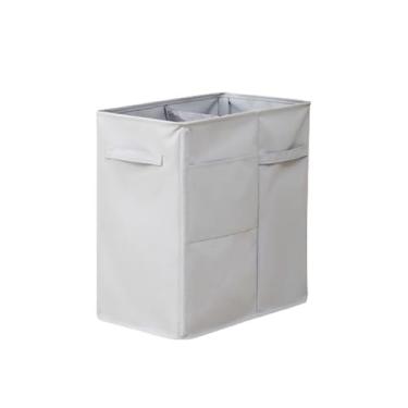 Imagem de Cesto de lavanderia fino, autônomo, estreito, cesto de roupa suja, dobrável e impermeável, com alças fáceis de carregar, organizador de brinquedos para casa