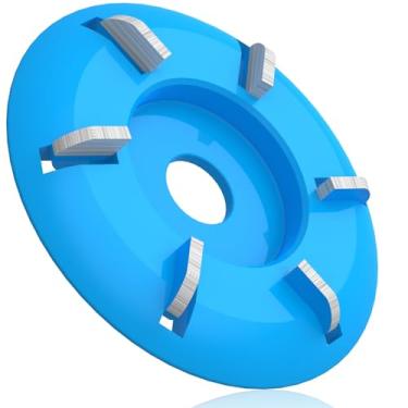 Imagem de RWWPJLLWHR Disco de escultura em madeira de 90 mm, disco de moagem de madeira de 6 dentes, esmerilhador de ângulo de liga de aço, disco para marcenaria, roda de moldagem de madeira, ferramentas de