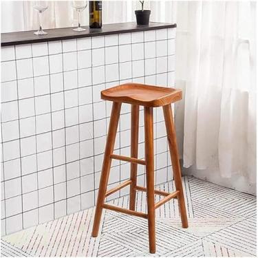 Imagem de Banqueta leve multiuso escada escada cadeira prateleira simples, decoração de casa -J09P (cor: cor nogueira, tamanho: 55 cm de altura)