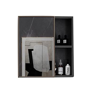 Imagem de Gabinete com espelho armário de parede pendurado armário de armazenamento com armazenamento de prateleiras adequado para banheiro banheiro banheiro estilo simples (tamanho: 75 cm/29,5 polegadas)