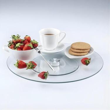 Imagem de Prato Giratório Redondo Confeitaria Decoração 30cm Vidro Transparente 