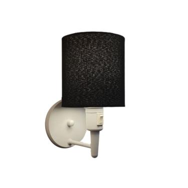 Imagem de Arandela Cilíndrica Md-2030 Branca Com Liga e Desliga Cupula Preto - Bivolt